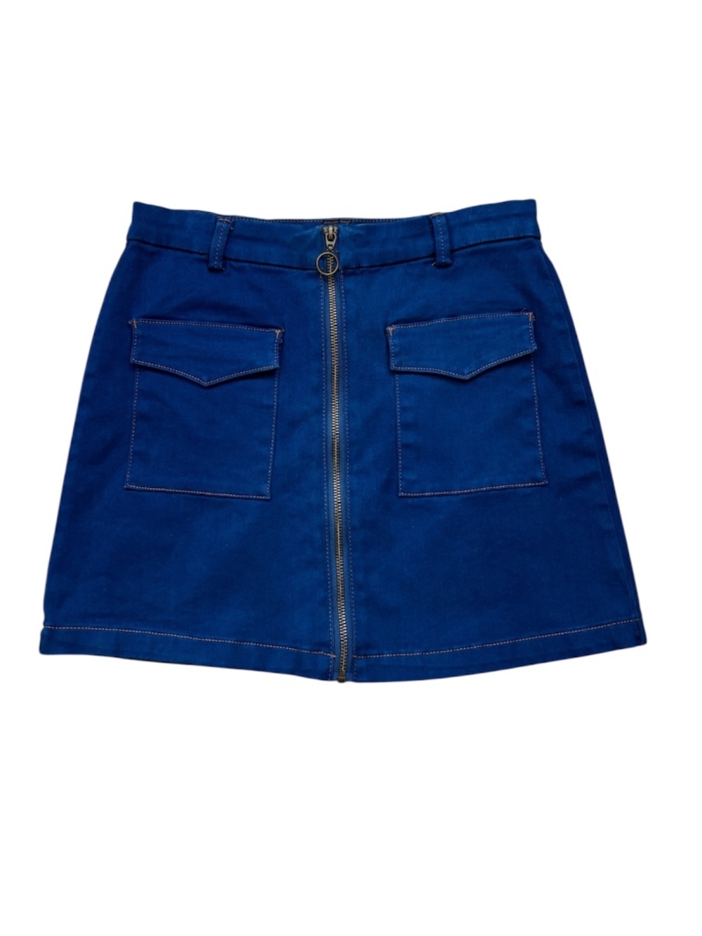 Forever 21 Patch Pocket Mini Skirt Blue Size M NWOT